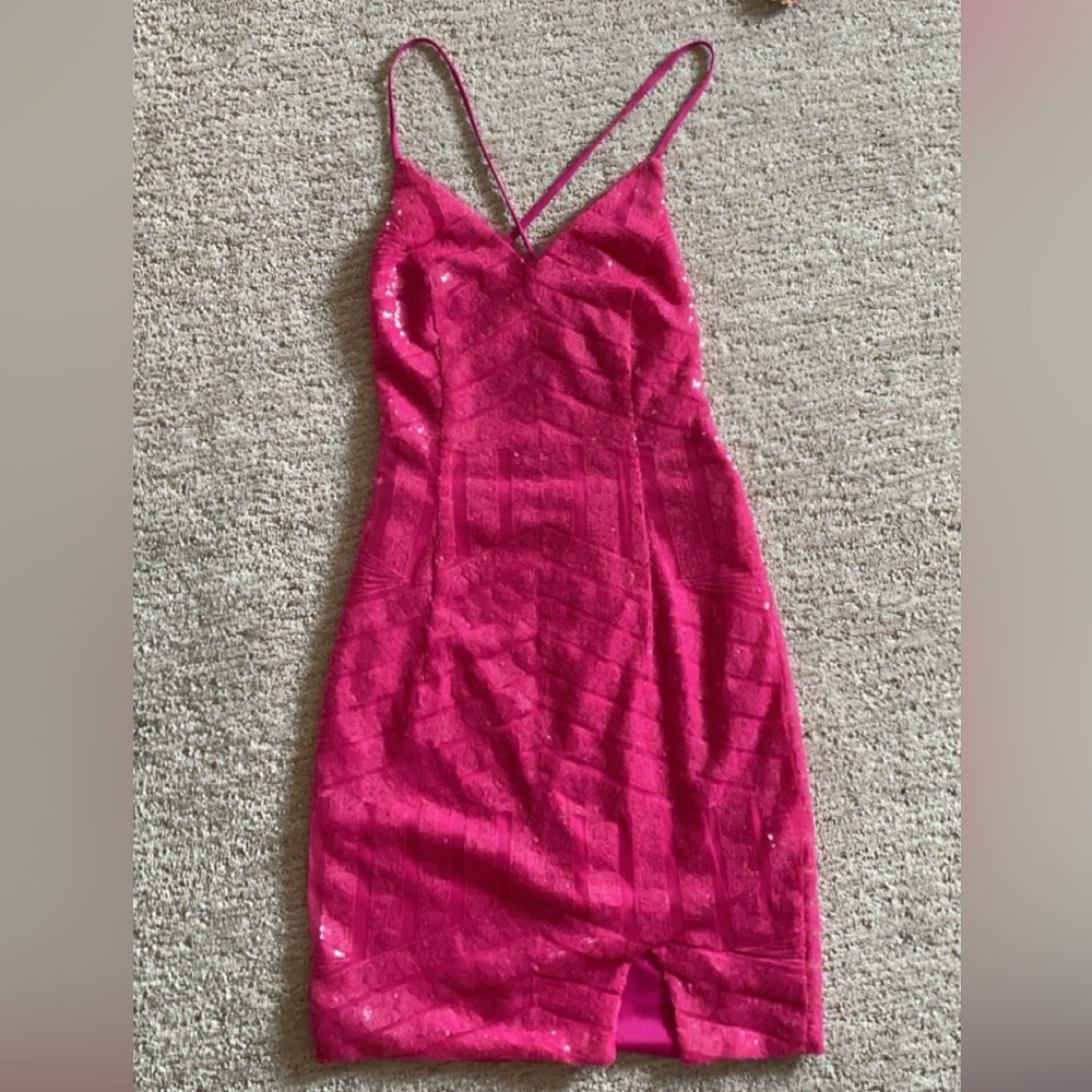 Short pink Hoco dress
